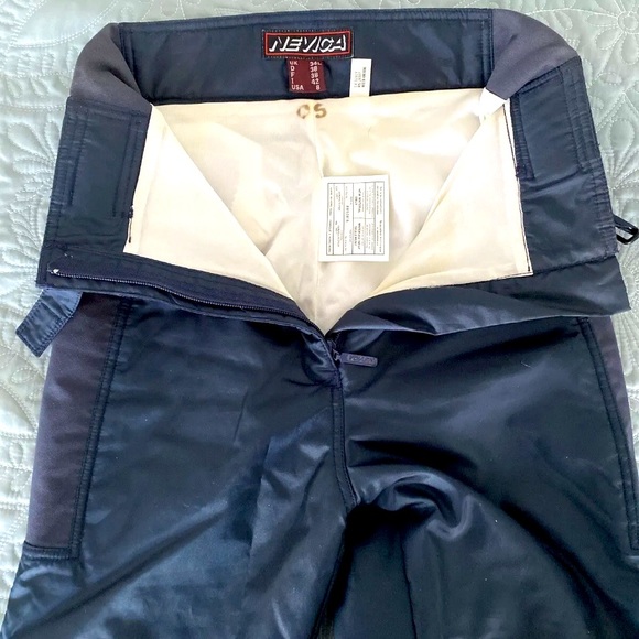 Nevica Vintage Ski Snow Pants Dark Blue Size 8 women’s nylon elastic - Picture 7 of 9